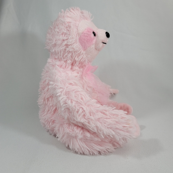 Dandee Pink Sitting Sloth Plush Plushie Stuffed Animal Toy Bow Valentine Lovey - Picture 4 of 13